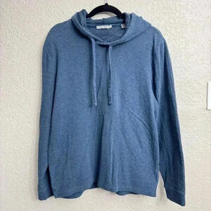 Vince Men’s Heather Navy Blue Double Knit Hoodie - Size L